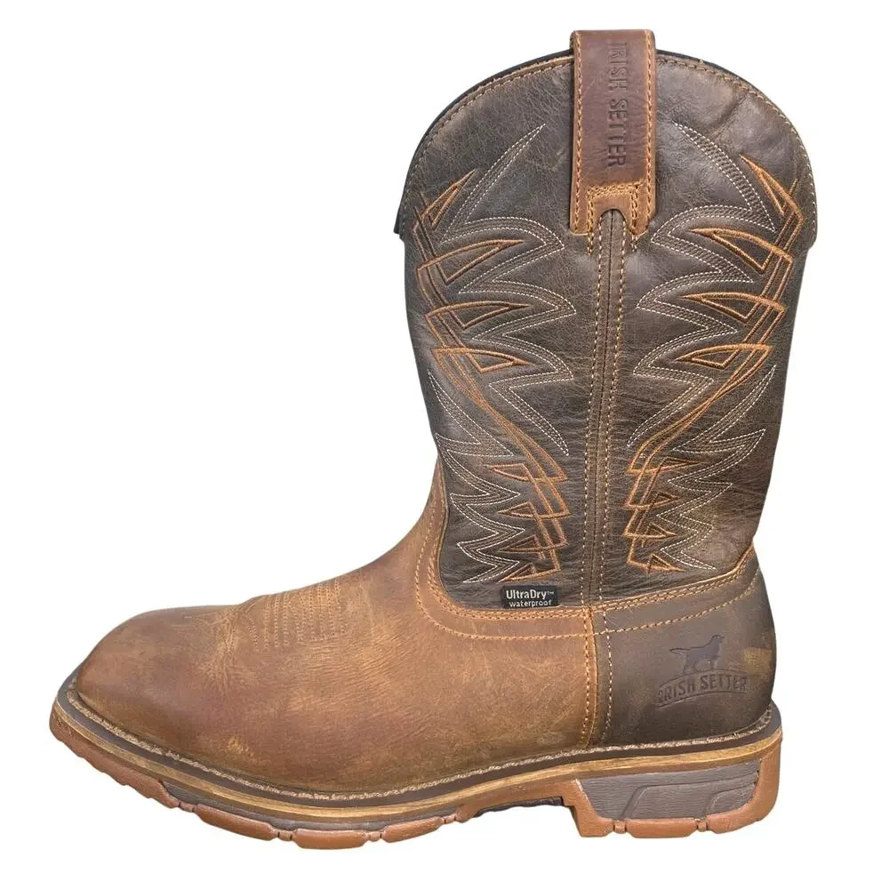 Irish Setter By Red Wing Marshall Brown Steel Toe Western Work Boot Size 9 E2